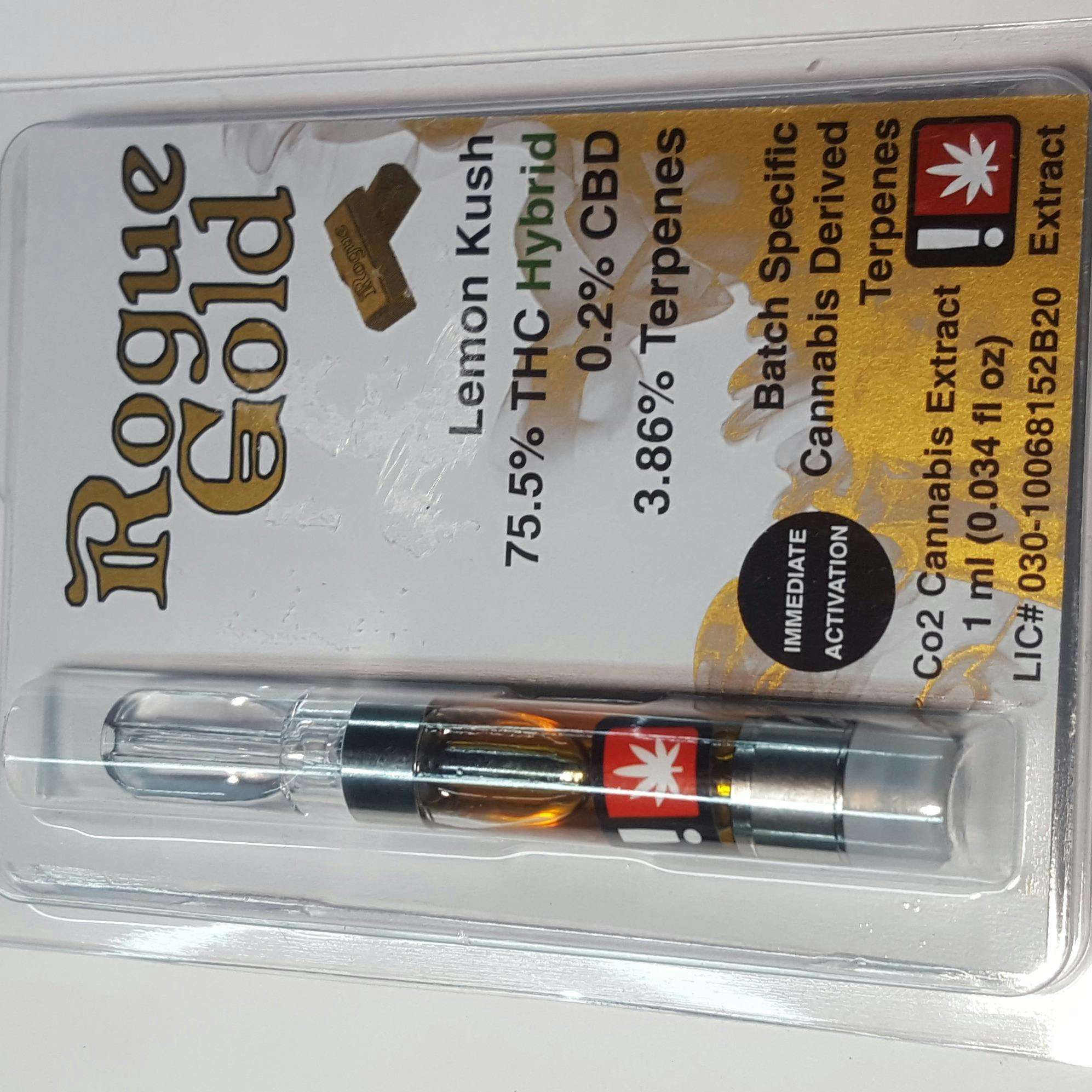 Rogue Gold Lemon Kush Cartridge 1g Leafly